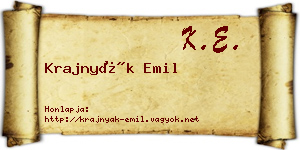 Krajnyák Emil névjegykártya