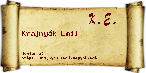 Krajnyák Emil névjegykártya